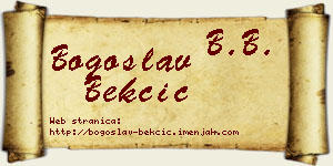 Bogoslav Bekčić vizit kartica
